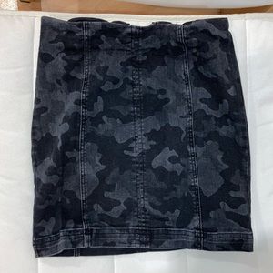 Free People Modern Femme Black Camp Miniskirt